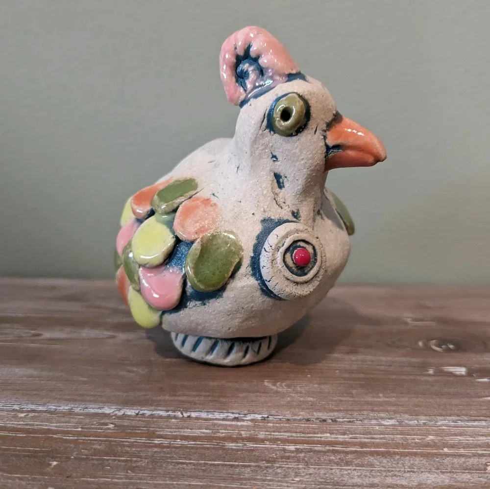 Ceramic Quail - colorful, Viktor Zuk-esque